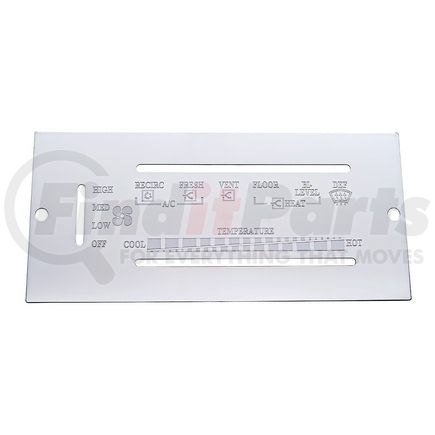 47989 by UNITED PACIFIC - A/C Control Plate - A/C Control Plate - for 1987-1995 Peterbilt, Stainless