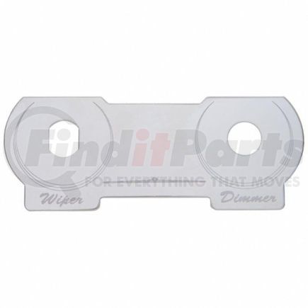 48424 by UNITED PACIFIC - Switch Mounting Plate - Dimmer & Wiper, Stainless, for Peterbilt