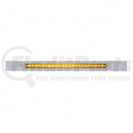 37318 by UNITED PACIFIC - Mud Flap Hanger - Mud Flap Plate, Top, Chrome, with 23 SMD LED Light Bar & Bezel, Amber LED/Amber Lens