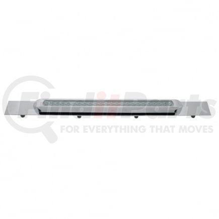 37321 by UNITED PACIFIC - Mud Flap Hanger - Mud Flap Plate, Top, Chrome, with 23 SMD LED Light Bar & Bezel, Red LED/Clear Lens