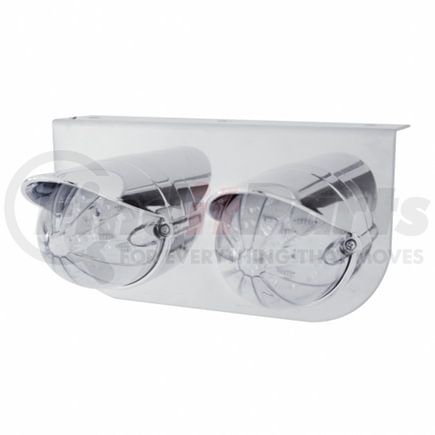 37459 by UNITED PACIFIC - Grakon 1000 LED Marker Light with Bracket - with Visors, Bullet Style, with Two 19 LED Lights, Clear Lens/Amber LED, Stainless Steel