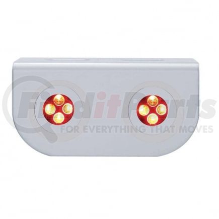 37863 by UNITED PACIFIC - Marker Light - Mini, LED, with Bracket, Two 4 LED Fastener Lights, Clear Lens/Red LED, Stainless Steel, 0.81" Lens