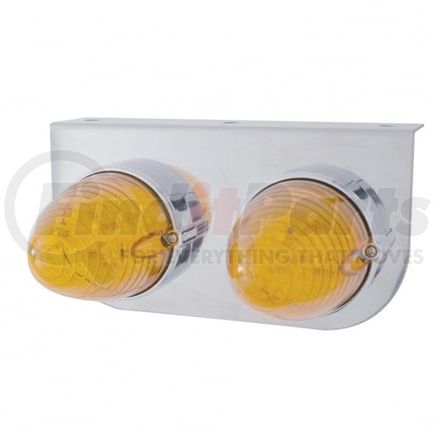 37892 by UNITED PACIFIC - Grakon 1000 LED Marker Light with Bracket - Two 19 LED Lights, Amber Lens/Amber LED, Stainless Steel, 3" Lens, Beehive Design