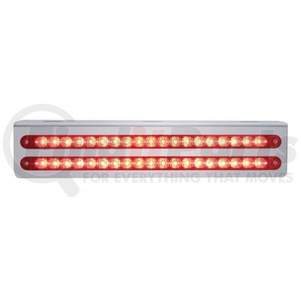 37929 by UNITED PACIFIC - Light Bar - Stainless, with Bracket, Reflector/Stop/Turn/Tail Light, Red LED and Lens, Stainless Steel, Dual Row, 19 LED Per Light Bar