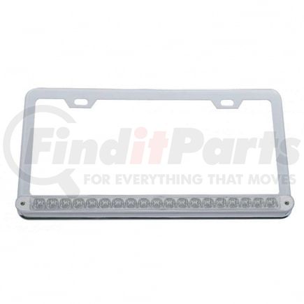 37949 by UNITED PACIFIC - License Plate Frame - Chrome, with 19 LED 12" Reflector Light Bar, Red LED/Clear Lens