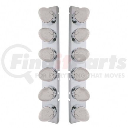 37987 by UNITED PACIFIC - Air Cleaner Light Box Panel - Stainless Steel, 12 Cutouts, Amber LED/Clear Lens, Beehive Lights, with Bezel