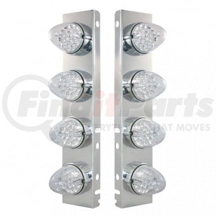 37995 by UNITED PACIFIC - Air Cleaner Light Box Panel - Stainless Steel, 8 Cutouts, 19 Amber LED/Clear Lens, Reflector, with Bezel