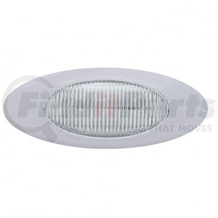 38234 by UNITED PACIFIC - Clearance/Marker Light - Phantom I, Amber LED/Clear Lens, Oval Design, with Chrome Plastic Bezel, 12 LED