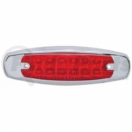 38306 by UNITED PACIFIC - Clearance/Marker Light - Red LED/Red Lens, Rectangle Design, with Reflector, 12 LED