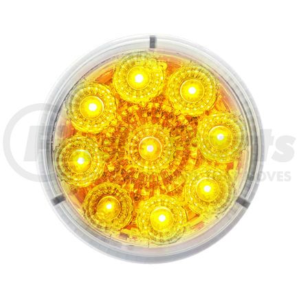38851B by UNITED PACIFIC - Clearance Light - Bulk, 2" Round Reflector Light, 9 LED, Amber LED/Clear Lens