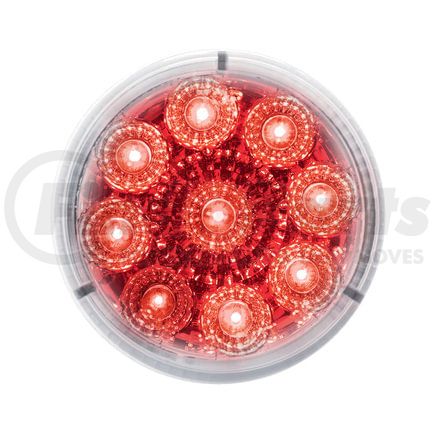 38852 by UNITED PACIFIC - Clearance/Marker Light - Red LED/Clear Lens, 2", with Reflector, 9 LED