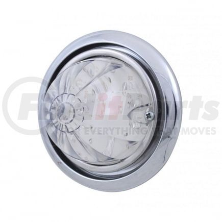 39141 by UNITED PACIFIC - Bumper Guide Light - Front, with 17 Amber LED Dual Function Watermelon Light, for Freightliner Columbia, Clear Lens