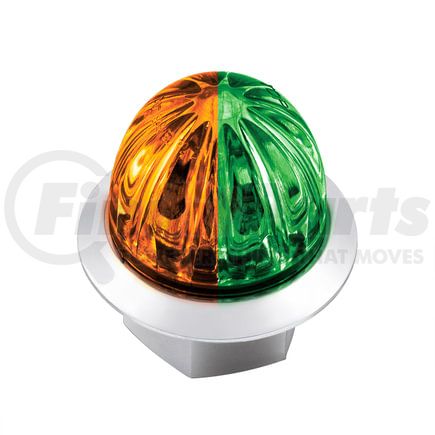 39232 by UNITED PACIFIC - Clearance Light - 3/4", 4 LED, Mini Watermelon, Amber and Green LED, Clear Lens, Double Fury