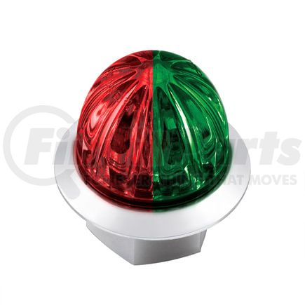 39237 by UNITED PACIFIC - Clearance Light - 3/4", 4 LED, Mini Watermelon, Red and Green LED, Clear Lens, Double Fury