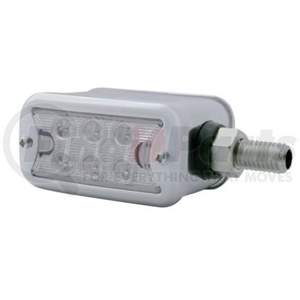 39423 by UNITED PACIFIC - Marker Light - 6 LED, Straight Mount, Double Face, with Chrome Bezel, Dual Function, Clear Lens/Amber and Red LED, Chrome-Plated Steel, Rectangle Design