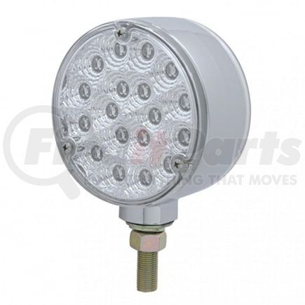 39601 by UNITED PACIFIC - United Pacific 39601 - 18 Amber/Red Led Chrome Housing Reflector Double Face Turn Signal Light - Clear Lens