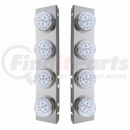 39631 by UNITED PACIFIC - Air Cleaner Light Box Panel - Stainless Steel, 8 Cutouts, 17 Amber LED/Clear Lens, Reflector, with Bezel