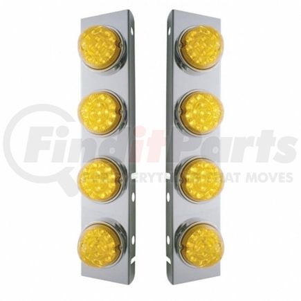 39632 by UNITED PACIFIC - Air Cleaner Light Box Panel - Stainless Steel, 8 Cutouts, Amber LED/Lens, Reflector, Dual Function, with Bezel