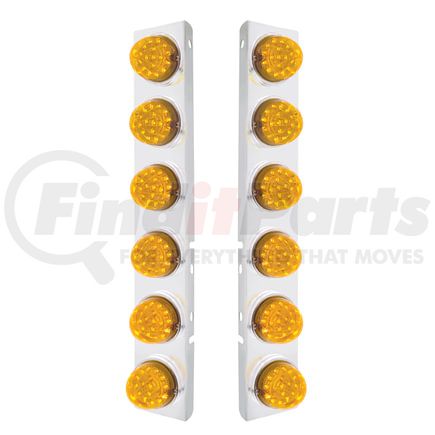 39638 by UNITED PACIFIC - Air Cleaner Light Box Panel - Stainless Steel, 12 Cutouts, Amber LED/Lens, Reflector, Dual Function, with Bezel