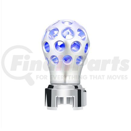 United Pacific 71085 Manual Transmission Shift Knob Thread-On Annodized Phoenix Style Ball Gearshift Knob with Blue LED