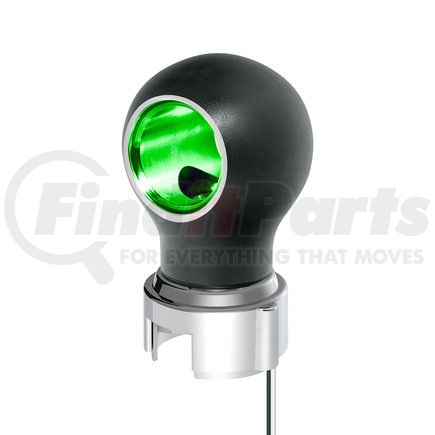71184 by UNITED PACIFIC - Gearshift Knob - Charlotte Style, Matte Black Finish, Thread-On with Green LED