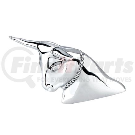 72034 by UNITED PACIFIC - Hood Ornament - CHROME LONG HORN BULL ORNAMENT