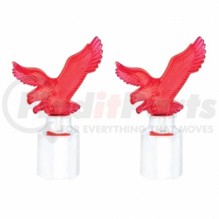 86090 by UNITED PACIFIC - Bumper Guide - Eagle Bumper Guide Top, with Chrome Base, Red