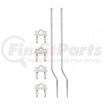 86130 by UNITED PACIFIC - Bumper Guide - Stainless Steel, with Amber 0.5 Dome Lens on Top