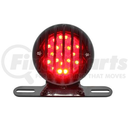 86859 by UNITED PACIFIC - Tail Light - Motorcycle LED, Rear Fender, with Gloss Black Grille Bezel , Red Lens