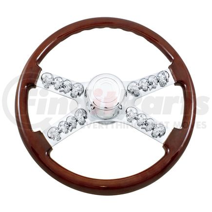 88129 by UNITED PACIFIC - 18" 3D Skull Steering Wheel with Hub and Horn Button Kit, 4-Spoke, for 1998-05 Peterbilt 2001-02 Kenworth