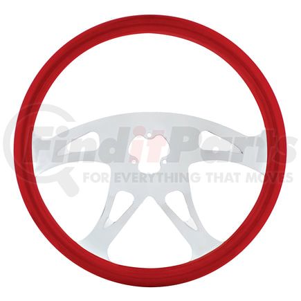 88229 by UNITED PACIFIC - Steering Wheel - Red, with Chrome Spokes, "Boss"