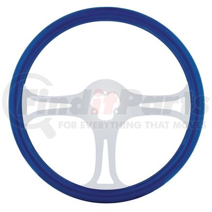 88246 by UNITED PACIFIC - Steering Wheel - Blue, with Chrome Spokes, "Blade"