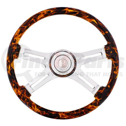 88309 by UNITED PACIFIC - Steering Wheel - 18", Flame, with Matching Flame Bezel