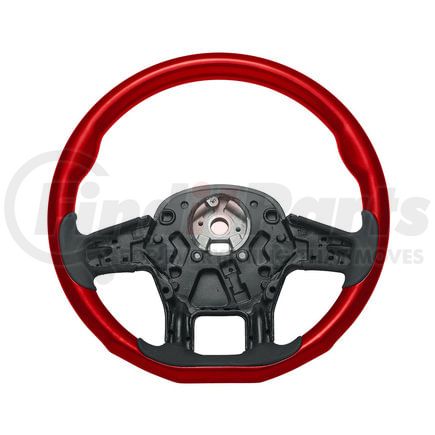 88341 by UNITED PACIFIC - Steering Wheel - 18 " dia., Candy Red, Wood, fits 2012-2021 Peterbilt 579