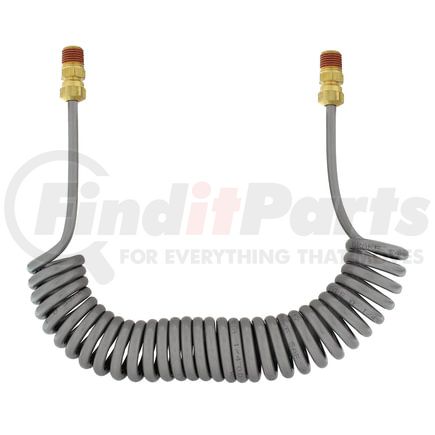 89996 by UNITED PACIFIC - Air Brake Hose - 12 ft. Coiled, Nylon, 1/4" OD, with 1/4" Male Pipe Connector Ends