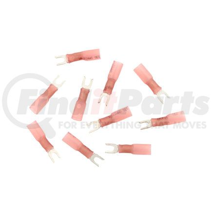 98158 by UNITED PACIFIC - Spade Terminal - 10 Pieces, Red, 22-18 AWG, #6 Stud, CS Heat Shrink