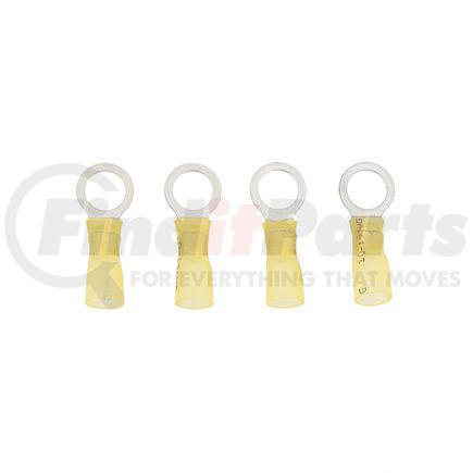 98191 by UNITED PACIFIC - Ring Terminal - 4 Pieces, Yellow, 12-10 AWG, 3/8" Stud, CS Heat Shrink