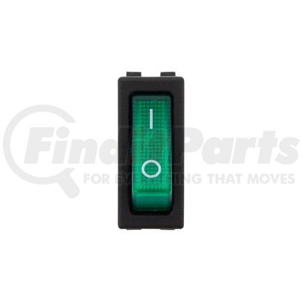98295 by UNITED PACIFIC - Rocker Switch - Green, Illuminated, 12V, 20 AMP, On/Off, S.P.S.T.
