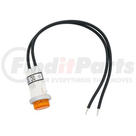 98309 by UNITED PACIFIC - Multi-Purpose Warning Light - Amber, 12V, 16 AMP, with 1/2" Panel Mount and Leads