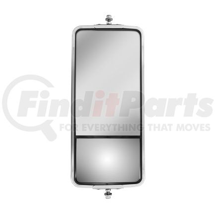 60027 by UNITED PACIFIC - Door Mirror - Stainless Steel, West Coast Style, Heated, with Convex Lower Mirror