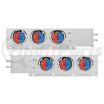 61036 by UNITED PACIFIC - 2" Bolt Pattern Stainless Steel Spring Loaded Light Bar, Pair