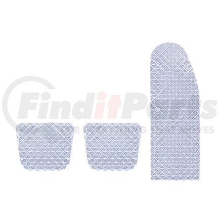 70369 by UNITED PACIFIC - Accelerator/Brake/Clutch Pedal Set - Chrome Billet Aluminum Diamond