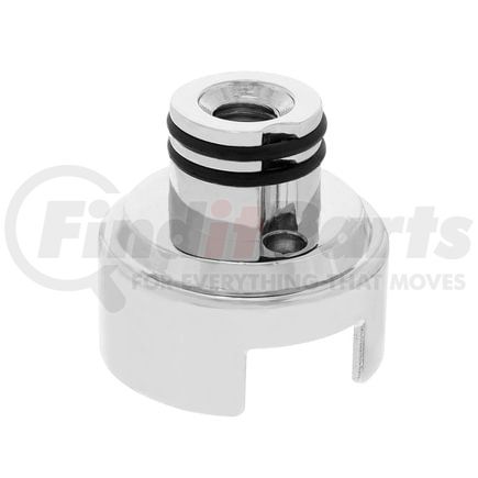 70664B by UNITED PACIFIC - Gearshift Knob Mounting Adapter - 1", Chrome, Vertical, O-Ring Design, with LED Mount, for Eaton-Fuller 13/15/18 Speed Shifters