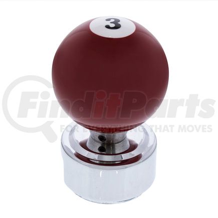 70689 by UNITED PACIFIC - Manual Transmission Shift Knob - Pool Ball, Number "3", for 13/15/18 Speed Eaton Style Shifters