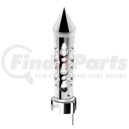 70723 by UNITED PACIFIC - Manual Transmission Shift Knob - Gearshift Knob, Chrome, "Brooklyn" 13/15/18 Speed Spike, with High Power LED, White