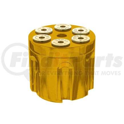 70864 by UNITED PACIFIC - Gearshift Knob - Electric Yellow, Aluminum, Screw-On, for 13/15/18 Speed Shifter