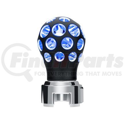 71077 by UNITED PACIFIC - Thread-On Matte Black Phoenix Style Ball Gearshift Knob with Blue LED