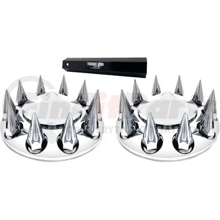 TR585-TWC by TORQUE PARTS - Wheel Cover - Front, Chrome, Plastic, Universal, Spike Design