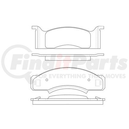E10700330 by BENDIX - Formula Blue™ Hydraulic Brake Pads - Semi-Metallic, Without Shims, Front, 768-D12, 773A-D12, 773-D33, 773B-D33 FMSI