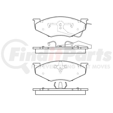E10703670 by BENDIX - Formula Blue™ Hydraulic Brake Pads - Semi-Metallic, Without Shims, Front, RH and LH, Outer, 7258A-D367 FMSI